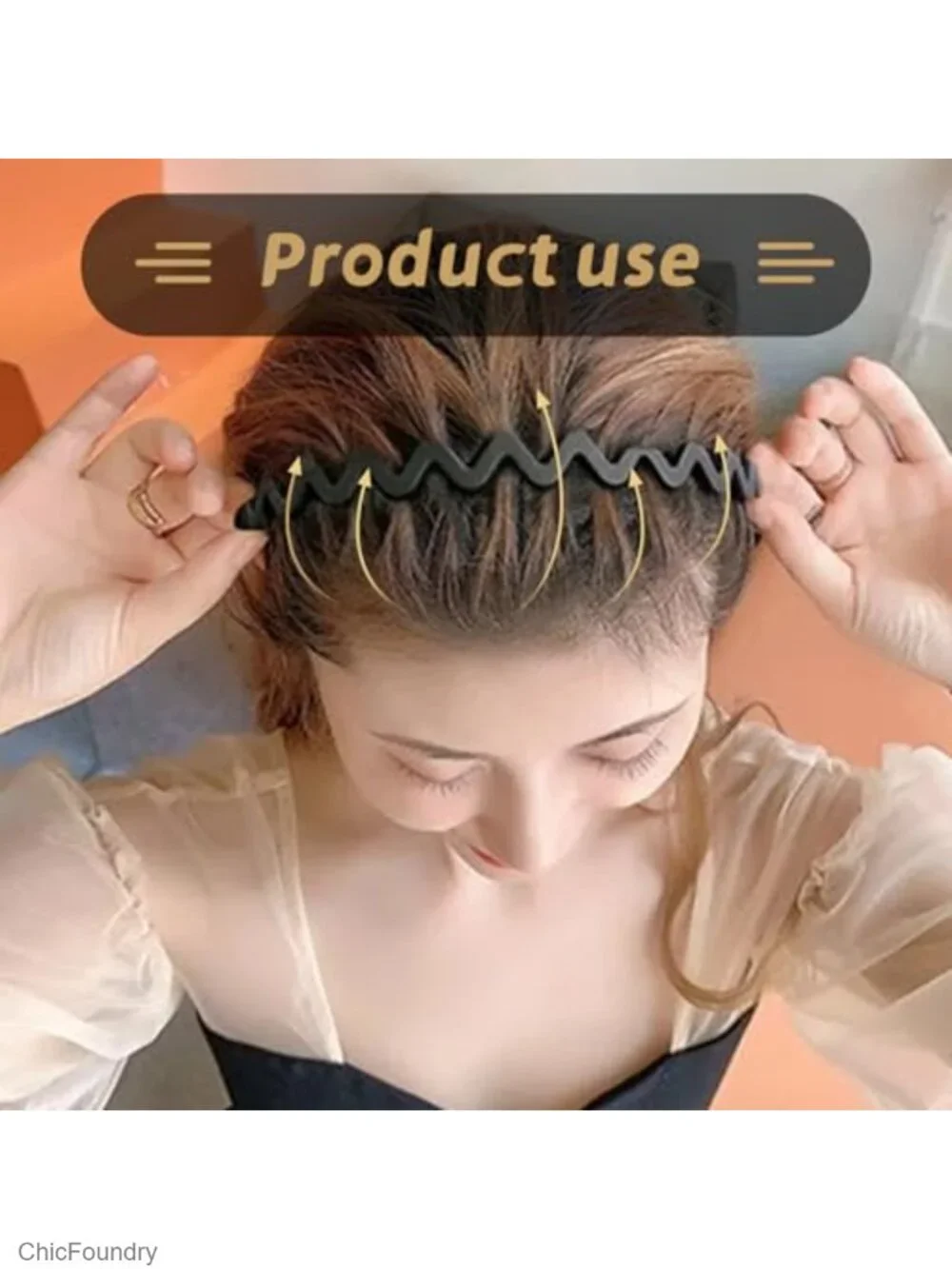 Non-Slip Zig Zag Hair Bands Plastic Adjustable Headbands for Sports Daily Wear